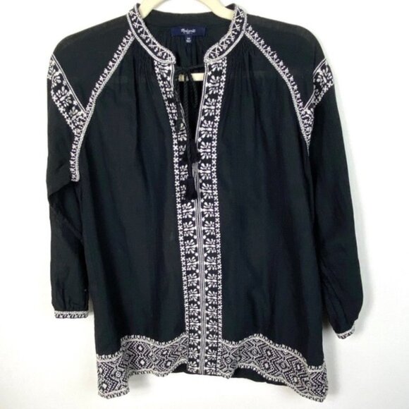 Madewell Camelia Boho Tassel Tunic Embroidered Top Size‎ XS Bohemian Peasant - Picture 7 of 7